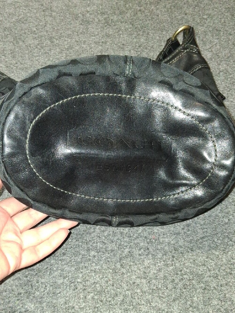 Coach Black Signature Shoulder Bag with Gold Hardware - Picture 5 of 5